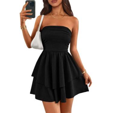 Imagem de Vestido feminino PRETTYGARDEN 2025 sem alças, tubo preto