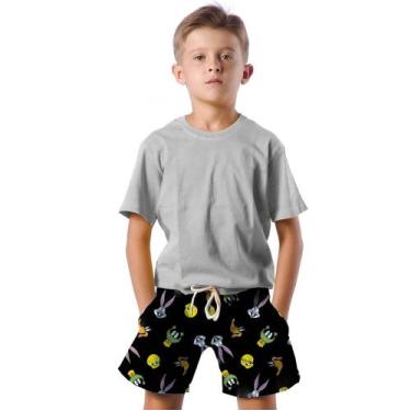 Imagem de Shorts Infantil Bermuda Calção Praia Verão Personagens Desenho Cartoon