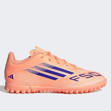 Imagem de Chuteira Society Infantil Adidas F50 Club Unissex, Laranja, 32