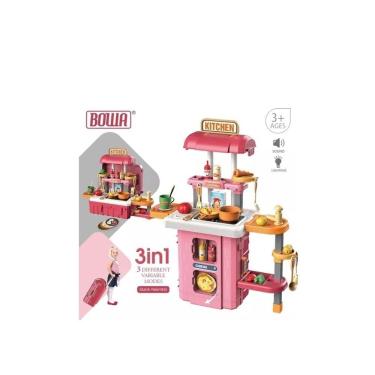 Imagem de Cozinha de brinquedo para meninas 3 em 1 com luzes, torneira de água e mais de 29 andares