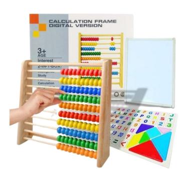 Imagem de Quadro didático duplo com Abaco para crianças de 3 anos ou mais