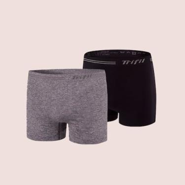 Imagem de Kit Com 2 Cuecas Box Masculina Trifil Sem Costura Microfibra Lisa Bási