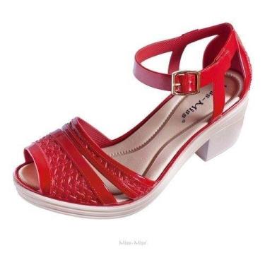 Imagem de Sandália Feminina Sola Baixa confortável trama moda ref 10155 Miss Mis
