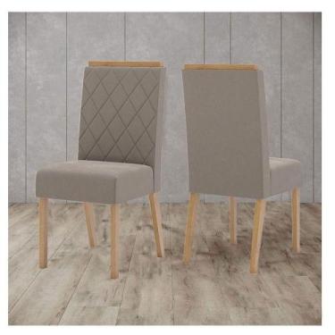Imagem de Cadeira Para Mesa De Jantar Ambiente Nina Kit 2 Peças Nature Marrom Am