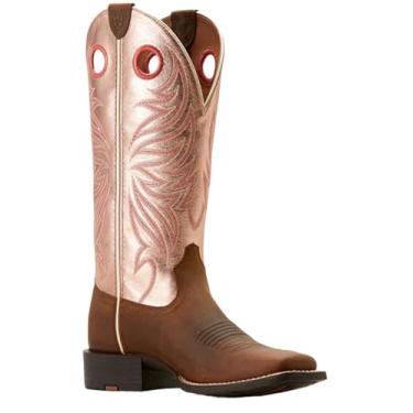 Imagem de Ariat Bota feminina Round Up Ryder Western, Marrom antigo, 36