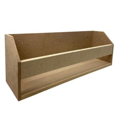 Imagem de Prateleira Porta Livro Ripada 40x11x14 cm Em MDF - Ateliê Arte Coisas