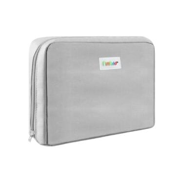 Imagem de Bolsa de cosméticos de pano de formiga de armazenamento classificado de grande capacidade cinza