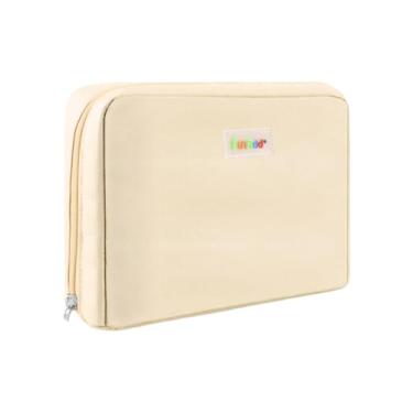 Imagem de Bolsa cosmética de pano de formiga de armazenamento classificado de grande capacidade, Damasco, Simplicidade