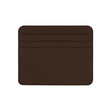 Imagem de Carteira minimalista minimalista de couro com bolso porta-cartão de crédito carteiras elegantes marrom