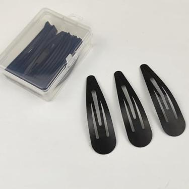 Imagem de 12 peças de grampos de cabelo para mulheres simples preto fosco grampo de cabelo básico de aço invisível acessórios de cabelo presente (clipe de gota de água pequena caixa de 12 peças)