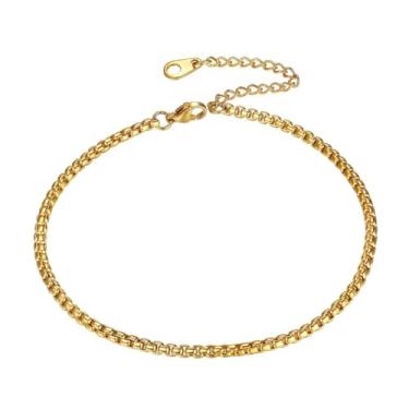 Imagem de ChainsHouse Corrente de tornozeleira redimensionável para mulheres meninas verão praia joias descalço aço inoxidável/ouro 18 quilates/prata esterlina S925 fígaro/trigo/corda torcida/corrente