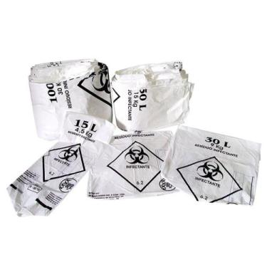 Imagem de Saco de Lixo Infectante de 15L - Branco 100 Und - Medix