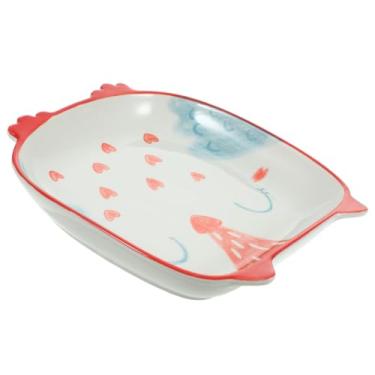 Imagem de Ceramic Plate Boys and Girls Meal Plate Cartoon Animals Easy to Clean Perfect for Household