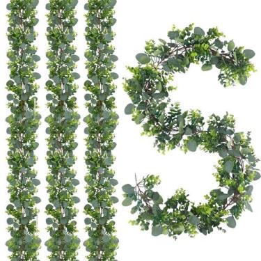 Imagem de Guirlanda de eucalipto artificial JPSOR 4 peças 8 m Greenery Wedding