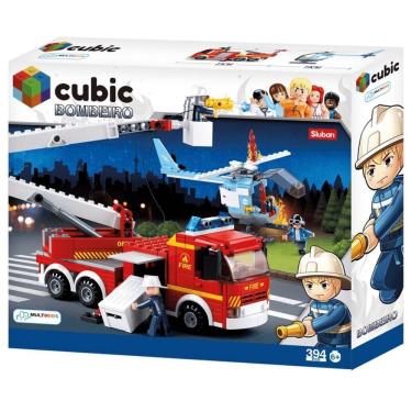 Imagem de Blocos De Montar Cubic Caminhão Escada Para Incêndios - 394 Peças - Multikids