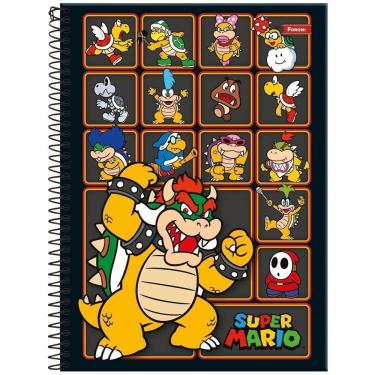 Imagem de Caderno Super Mario Bros Capa Dura Espiral 1 Matéria Escolar
