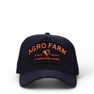 Imagem de Boné Unisex Country Preto e Laranja Chora Viola Aba Curva - Agro Farm,