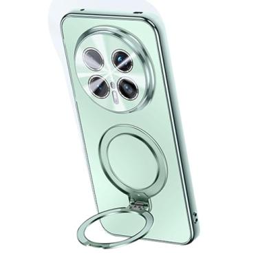 Imagem de FWYANZH Capa para Honor Magic 8 Pro/8, capa de policarbonato oculta, giratória, dobrável, suporte à prova de choque, proteção total da lente, verde, 8