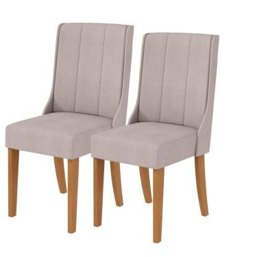 Imagem de Kit 2 Cadeiras Celina - Lopas Boucle Bege/amendoa Clean