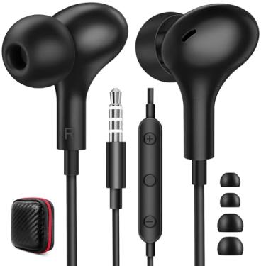 Imagem de Fones de ouvido com fio para iPod Chromebook, laptop, PC, conector de 3,5 mm, fones de ouvido com microfone, cancelamento de ruído, fones de ouvido com fio para estudantes escolares para tablets