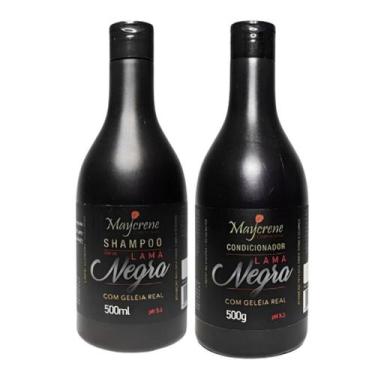 Imagem de Kit Matizador Shampoo Lama Capilar Tons Escuros - Maycrene, sham+cond
