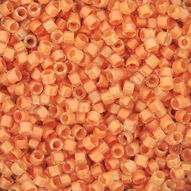 Imagem de Forrado amarelo/laranja Ab (Db68) Delica Myiuki 11/0 sementes tubo de 7,2 gramas aproximadamente 1400 contas