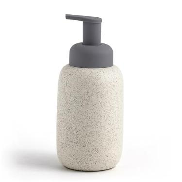 Imagem de Dispensador de sabão de banheiro, desinfetante para as mãos de cerâmica nórdica de alta qualidade, frasco de loção de espuma de luxo, frasco dispensador, sabonete líquido corporal, detergente (bege