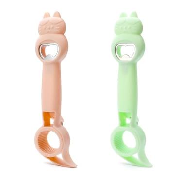 Imagem de Conjunto de abridor de lata e abridor de garrafa multifuncional 4 em 1, ferramenta de cozinha para frascos e garrafas, compatível com artrite, pacote com 2 (2)