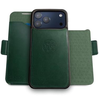 Imagem de Dreem for iPhone 17 Pro Max Case Wallet, Revolutionary Phone Stand, Vegan Leather, MagSafe-Fit, Magnetic Detachable Flip Cover, RFID Blocking Card Holder, Gift-Box [Fibonacci:Dark Green]