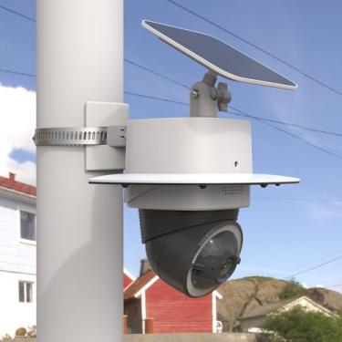 Imagem de Koroao Câmera de segurança externa 4G LTE S330, à prova d'água com montagem ajustável de 180 graus, material ABS, refletor preto, protetor solar e proteção contra neve (suporte de polo)