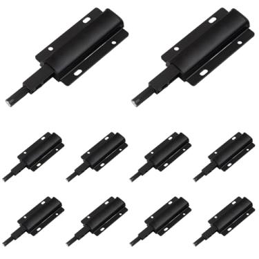 Imagem de 10 peças de trava para abrir o armário, fecho magnético, liga de alumínio, opções pretas e douradas para gavetas e armários