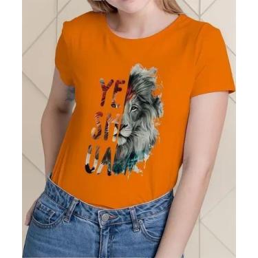 Imagem de Camiseta Camisa Algodão Adulto Feminina Masculina Yeshua Leão Moda Gos