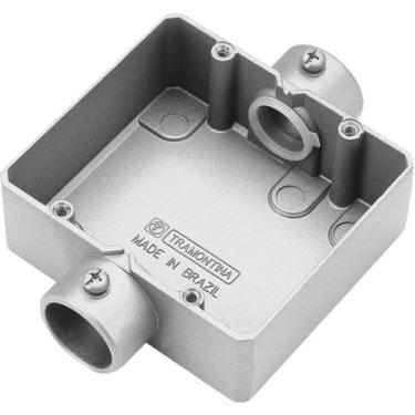 Imagem de Condulete duplo 3/4" tipo "CD" - sem tampa / rosca BSP / com pintura e