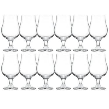 Imagem de Jogo 12 Taças De Vidro Para Cerveja 400ml Copos De Cerveja Artesanal D