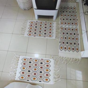 Imagem de Jogo de Passadeira Arte Kit Tapete de Cozinha Estampado com Nozinho 03