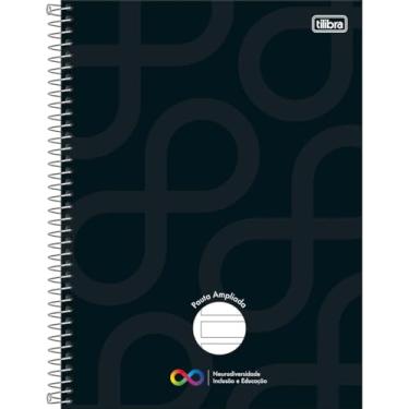 Imagem de Tilibra - Caderno Pauta Ampliada Universitário Capa Dura Tilibra Neuro 80 Folhas - Capa Preta