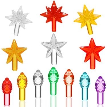 Imagem de Lâmpadas de substituição para árvore de Natal de cerâmica, 217 peças, mini enfeites de luz torcida para árvore de cerâmica, acessórios multicoloridos, pequenos pinos de chama, para artesanato, cores