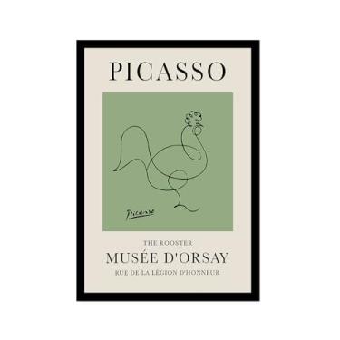 Imagem de Impressão em tela verde sálvia Pablo Picasso animais esboço arte de parede gato cão pássaro cavalo impressão linha abstrata desenho pôsteres para quarto casa escritório decoração (SKU14,20.3x30.5 cm =