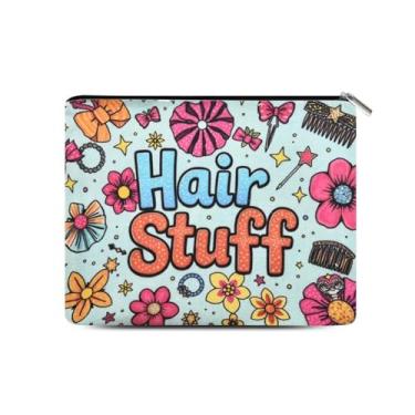 Imagem de Bolsa organizadora de acessórios de cabelo, bolsa de maquiagem para cabeleireiro, bolsas de cosméticos com zíper, bolsa de cabeleireiro, Azul, Tradicional