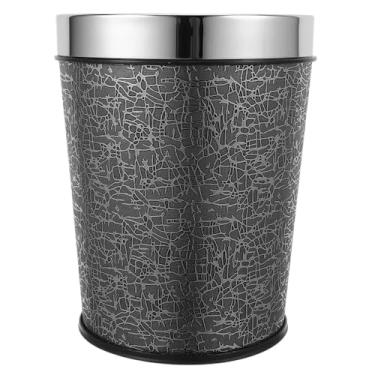 Imagem de Lixeira de banheiro aberta de aço inoxidável, lixeira sem tampa para escritório doméstico e espaços pequenos, design prateado elegante, ideal para uso em banheiro e escritório (Silver Taille Unique