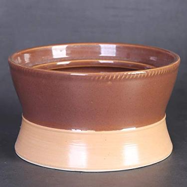 Imagem de Vaso de flores verdes para interior e exterior, simples cacto verde, vaso, vaso, vaso, vaso, vaso, vaso de flores de cerâmica para uso doméstico (latão-17,9 cm x 9,8 cm