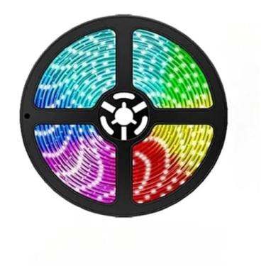 Imagem de Fita LED 5050 SUPER LED ULTRA RGB 12V 300 LEDS FITA + CONTROLE + FONTE | 16 CORES luz de led para Interior, Decoração de Quarto, Sala, TV, Festa (Sem Fonte,5 Metros)