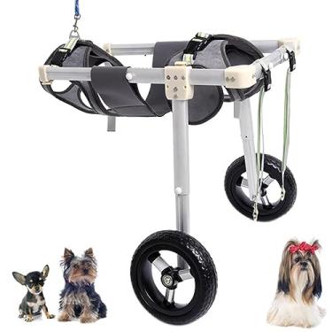 Imagem de PUJPOQRP Cadeira de rodas para animais de estimação cadeira de rodas para cães pequenos, cadeira de rodas de treinamento de reabilitação de pernas traseiras, carrinho de cachorro andador assistido com