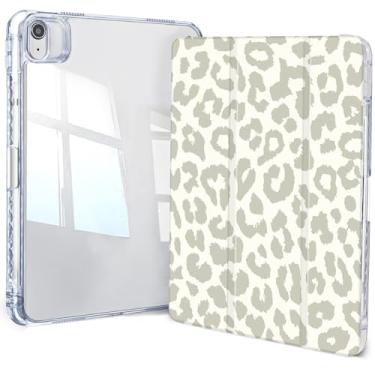 Imagem de Jngnpn Capa para iPad Air 11 polegadas M3 (2025)/M2 (2024), iPad Air 5ª (2022)/4ª geração (2020) 10,9 polegadas, iPad Pro 11 polegadas 2018 1ª, capa traseira transparente com três dobras com suporte