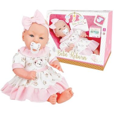 Imagem de Boneca Bebê Reborn Boneco Vinil Com Acessórios Infantil 40Cm - Brink M