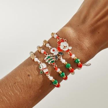 Imagem de Pulseiras de Natal para mulheres, pulseira da amizade, presente de joias de Natal, Medium, Latão, Sem Pedra Preciosa