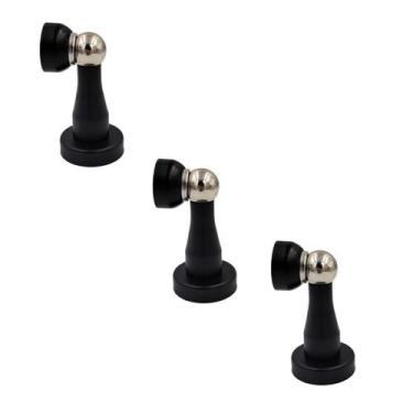 Imagem de Kit 3 prendedor batedor de porta magnetico preto fosco - Portaberta