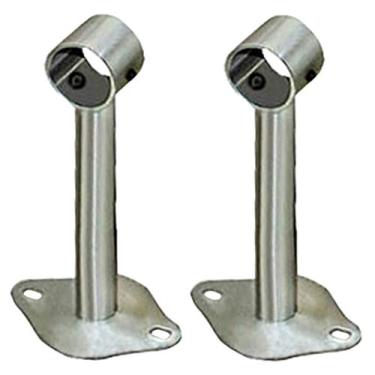 Imagem de B Blesiya 2 peças Suporte de haste de armário de cortina com soquete de flange para montagem no teto - 150 mm