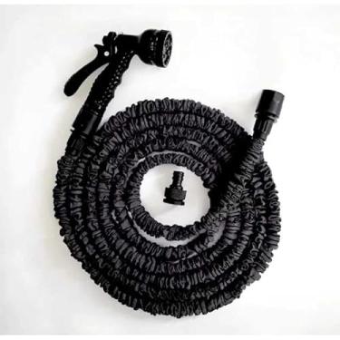 Imagem de Mangueira Mágica Flexível 30m Expansível com Pistola 7 Jatos | Jardim e Limpeza(preto)