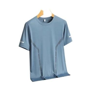 Imagem de Camiseta De Corrida Masculina De Verão Em Seda Gelada, Secagem Rápida,